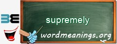 WordMeaning blackboard for supremely